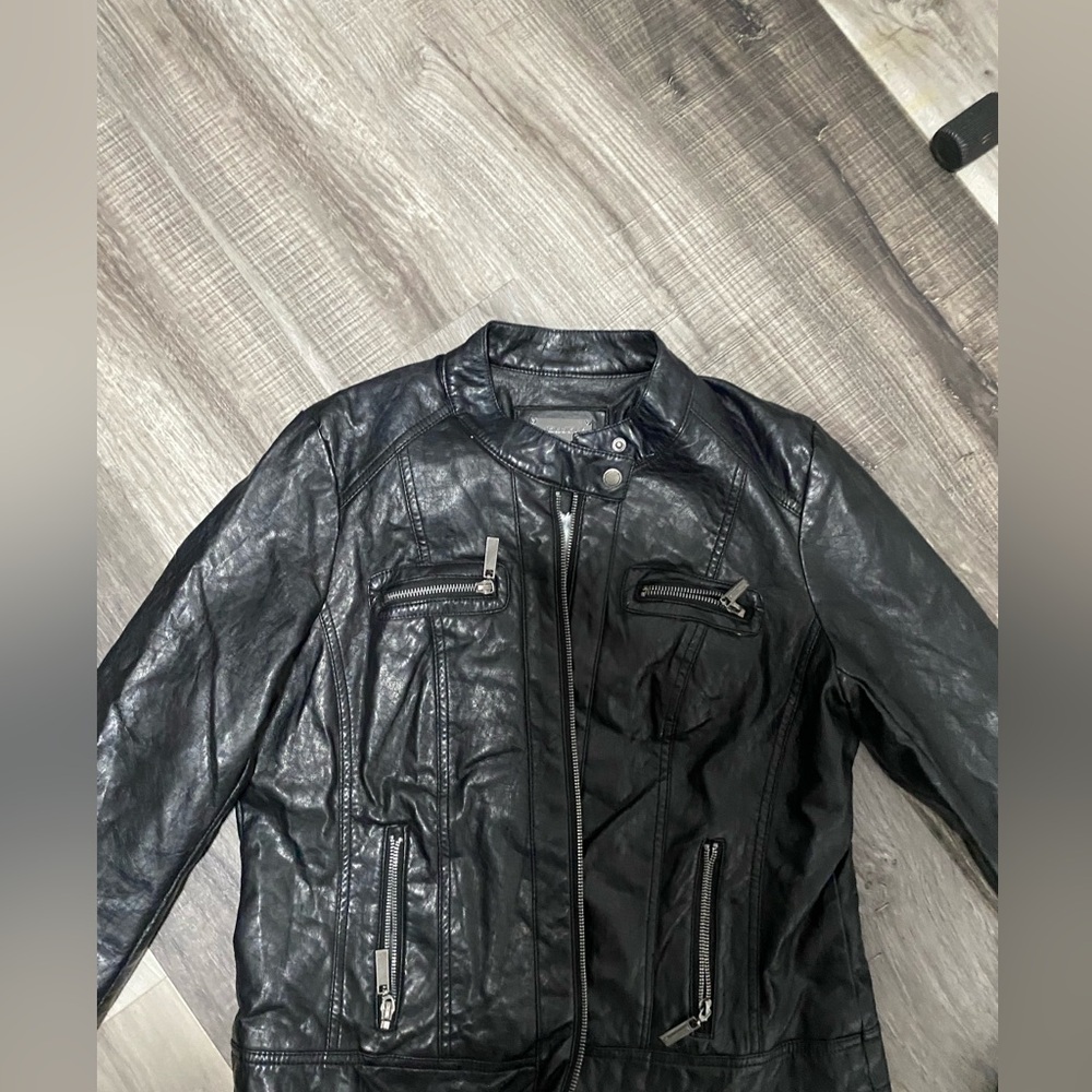 JOU JOU Black Juniors' Faux- Lined Moto Jacket Size X Large, Created for Macy's - Picture 3 of 7